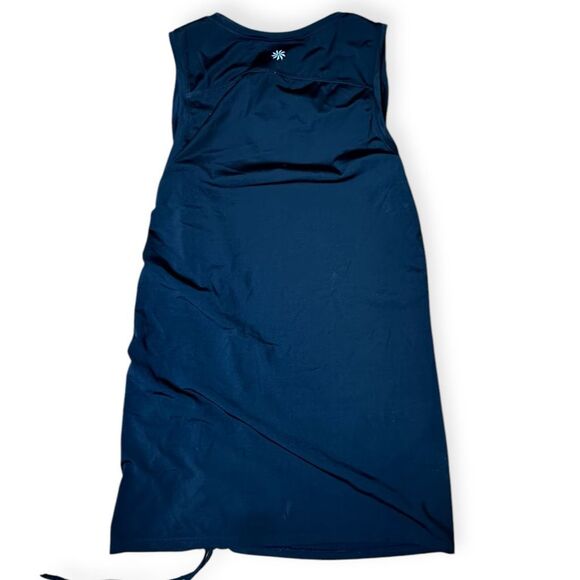 ATHLETA Women’s Black Rashguard Asymmetrical Scrunch Side Top Size Small Style # - Picture 3 of 6